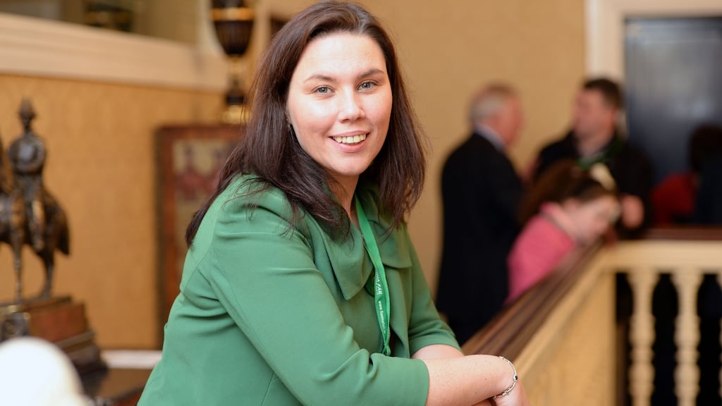 Emma Coffey at the Fianna Fáil Ardfheis at Citywest, Dublin. “I cannot definitively rule out a coalition with Fine Gael.” Photograph: Eric Luke/The Irish Times