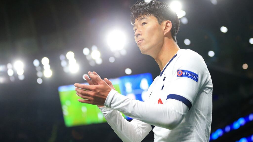 Tottenham Hotspur’s Heung-Min Son leaves the pitch after being subbed off during the Champions League clash with Red Star Belgrade. Photo: Stephen Pond/Getty Images