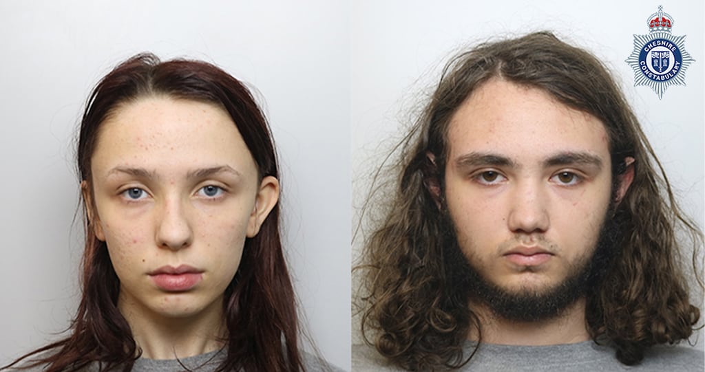 Scarlett Jenkinson and Eddie Ratcliffe, who have been named as the murderers of Brianna Ghey, 16, who was stabbed with a hunting knife 28 times in her head, neck, chest and back last year. Photograph: Cheshire Constabulary/PA Wire