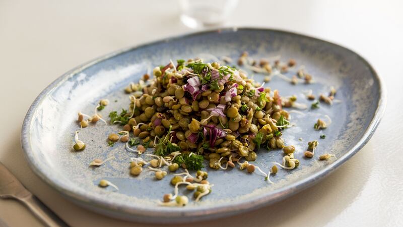 Lentil salad: a great source of long-burning fuel. Photograph: Emma Jervis