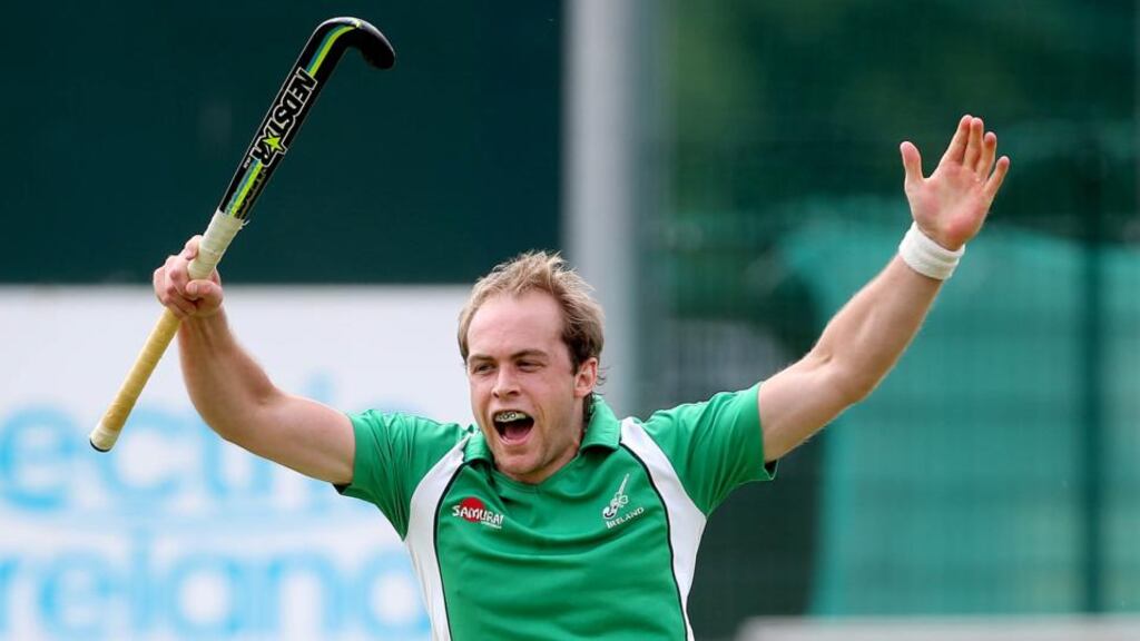 Ireland’s Timothy Cockram: his equaliser secured a 1-1 draw against Scotland in Investic London Cup. Photograph: Ryan Byrne/Inpho