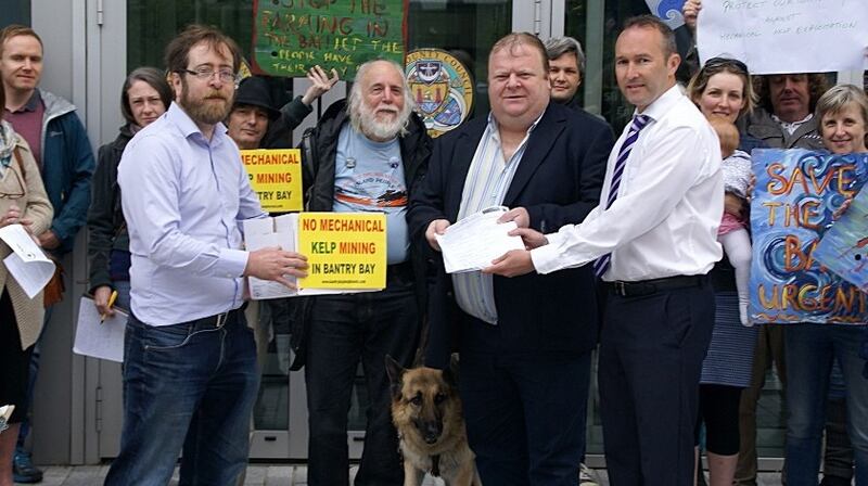 The “Bantry Bay – Protect Our Native Kelp Forest” group presents a petition to the Cork county councillors