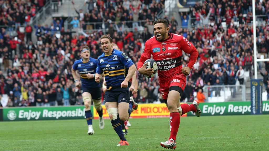 Bryan Habana scores a try against Leinster in the 2015 Champions Cup semi-finals. Photograph: Billy Stickland/Inpho