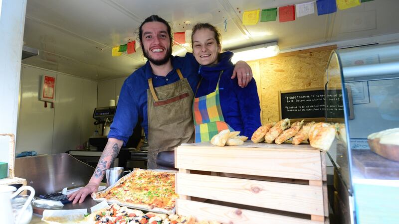 Reinaldo Seco and Kim Young in their Misunderstood Heron food truck. Photograph: Bryan O’Brien