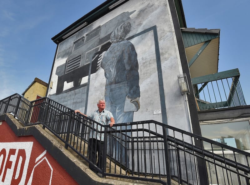 Billy McVeigh (centre): ‘There were people gathering bottles, people bringing crates, people coming with flour and sugar and petrol, all doing their bit and then passing them down to us on the front line.’ Photograph: Trevor McBride