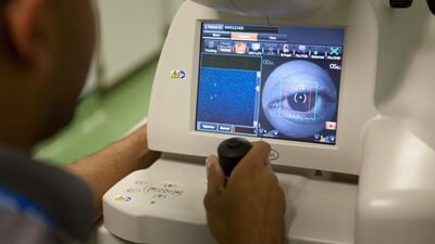 An OCT (optical coherence tomography) is a non-invasive imaging test that allows an ophthalmologist to see each of the retina’s distinctive layers