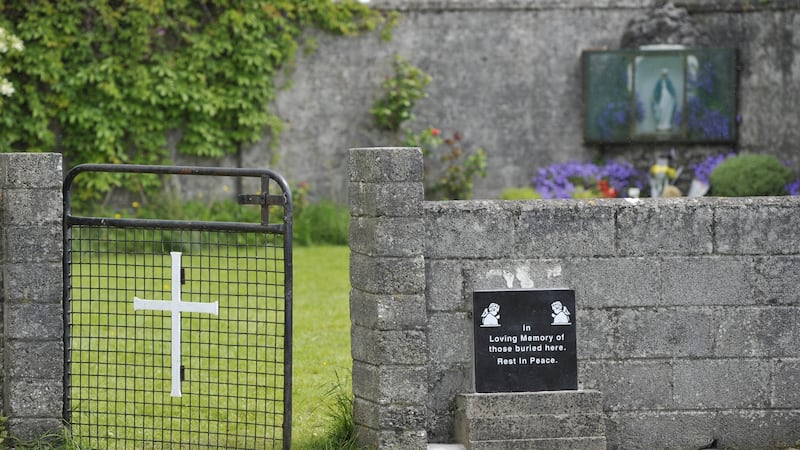 The site of the discovery of a mass grave containing the bodies of 796 children of St. Mary’s Mother and Baby Home in June 2014 in Tuam, Co Galway. Photograph: Clodagh Kilcoyne/Getty Images