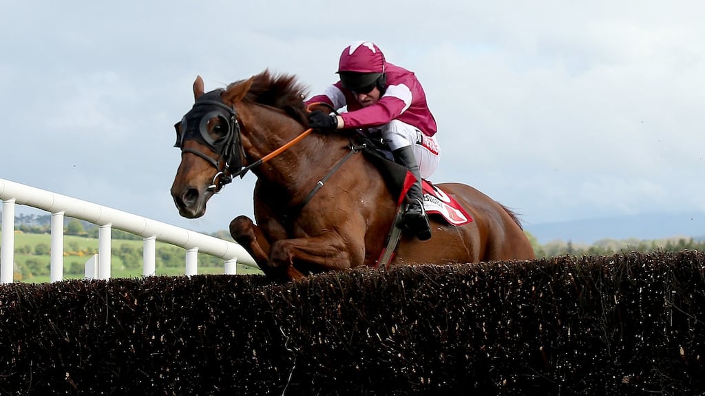 First Lieutenant with Barry Geraghty on board: Mouse Morris charge may shed his ‘nearly’ horse reputation in Saturday’s Gold Cup. Photograph: James Crombie/INPHO