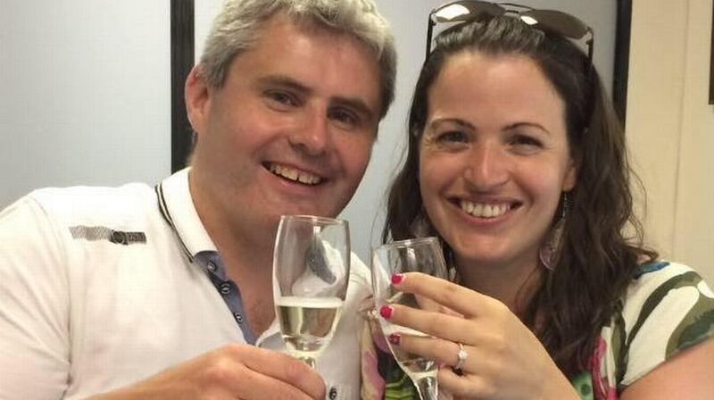 Barry Dohery and Majella Donoghue pictured on their recent trip to South Africa to collect her engagement ring. Photograph via Facebook