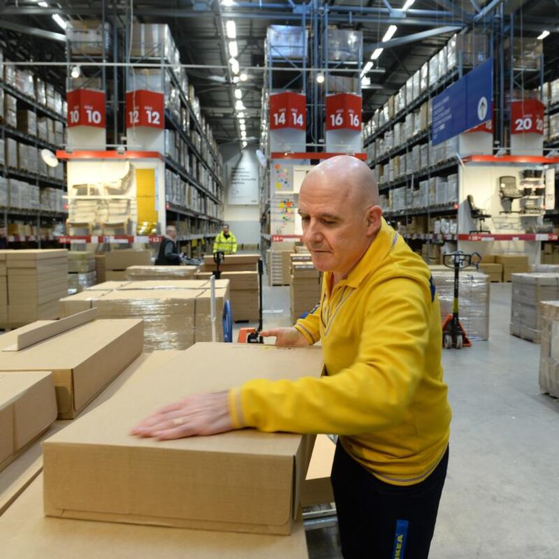 Ikea shift: Conor Pope during his day at the Dublin store. Photograph: Dara Mac Dónaill