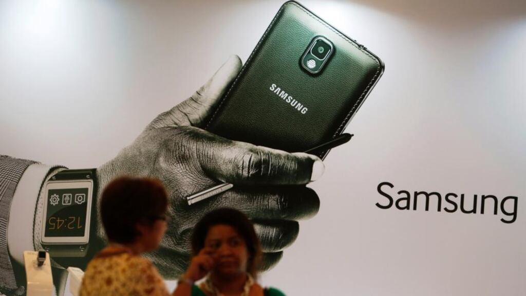 Samsung Electronics has introduced a smartphone with a curved display in a continued effort to set the pace of hardware innovation and maintain its supremacy in a fiercely competitive business. Photograph: Beawiharta/Reuters