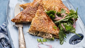 Chicken, crème fraîche and chive pastry parcels