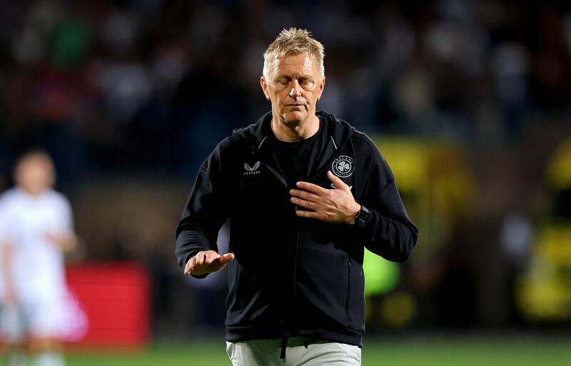 A dejected Republic of Ireland head coach Heimir Hallgrímsson. Photograph: Inpho