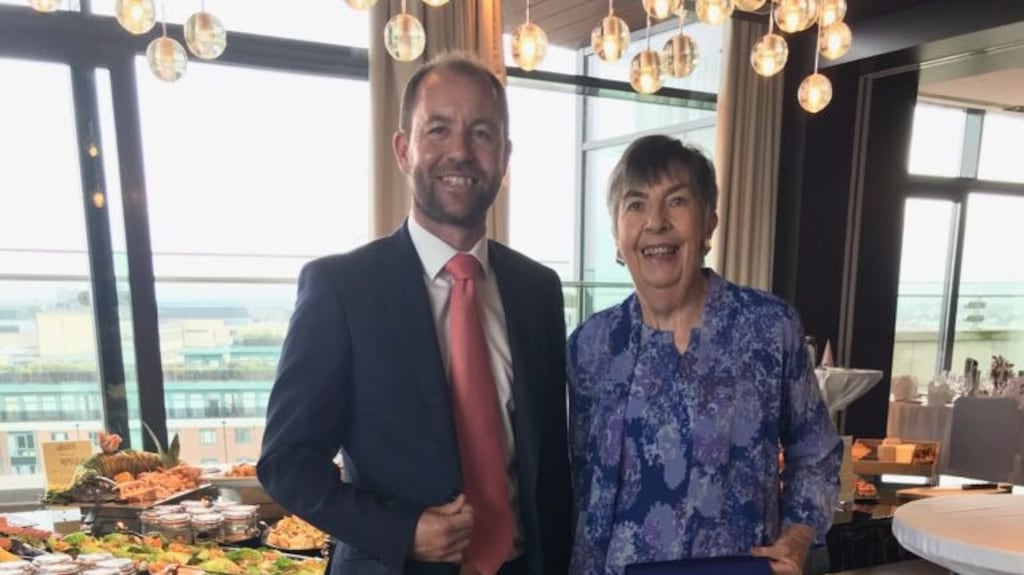 Eileen O’Mara Walsh with her son Eoghan, now chief executive of the domestic tourism association she founded. Photograph: Eoghan O’Mara Walsh