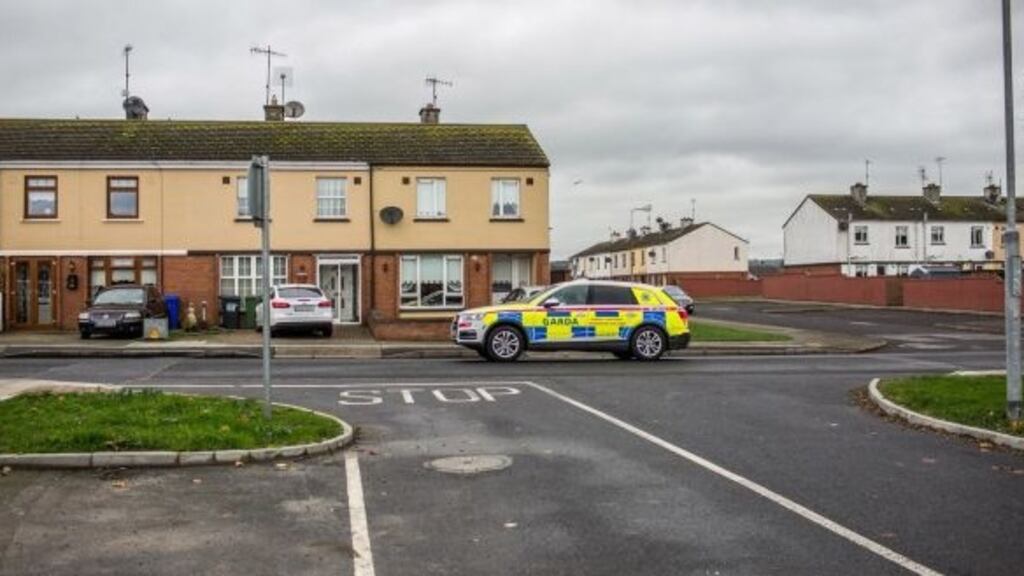 A file image of a Garda car patrolling in the Moneymore estate in Drogheda, Co Louth. Photograph: James Forde