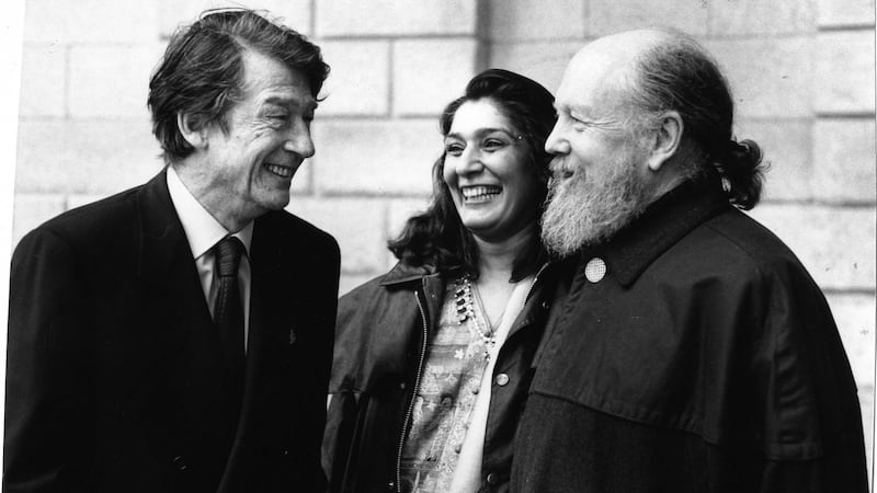 The actor John Hurt with Garech Browne and his wife, Princess Purna, in 1993