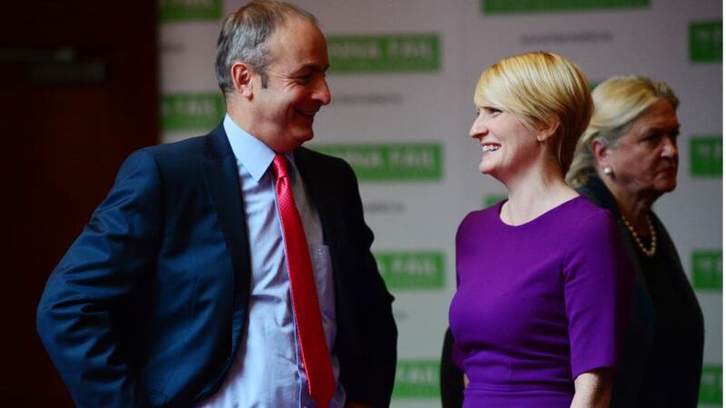 Fianna Fáil leader Michael Martin TD and Senator Averill Power on the final day of the two-day Fianna Fáil think-in at the Tower Hotel Waterford. Photograph: Bryan O’Brien / THE IRISH TIMES