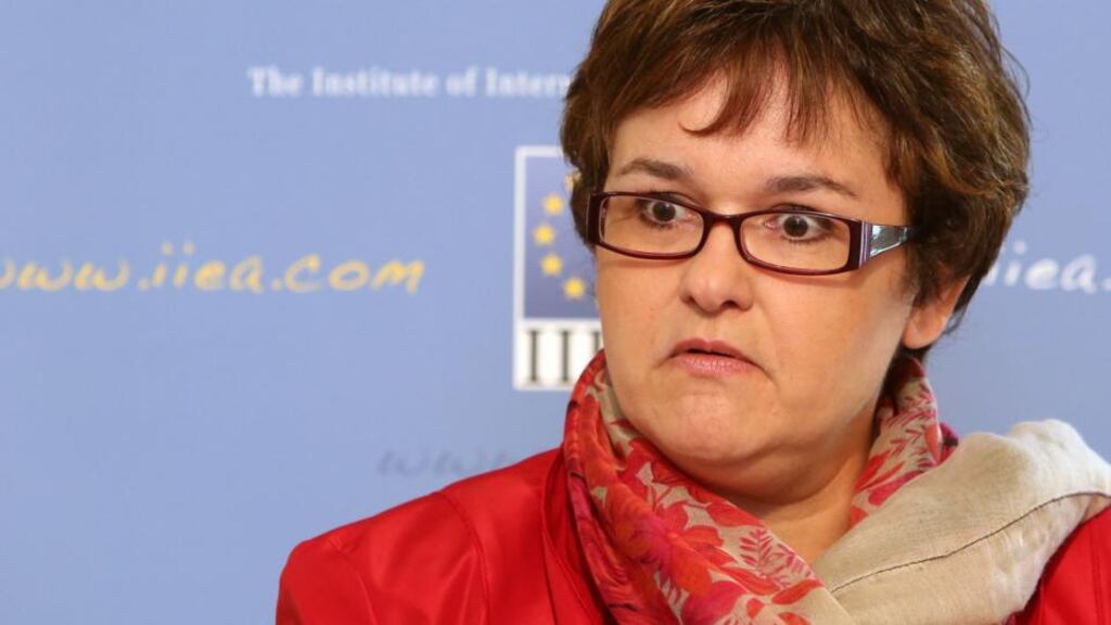 Bundesbank deputy president Sabine Lautenschläger indicated the German central bank’s opposition to any European recapitalisation of Irish banks stemming from losses on property assets yesterday in Dublin. Photograph: Sam Boal/Photocall Ireland