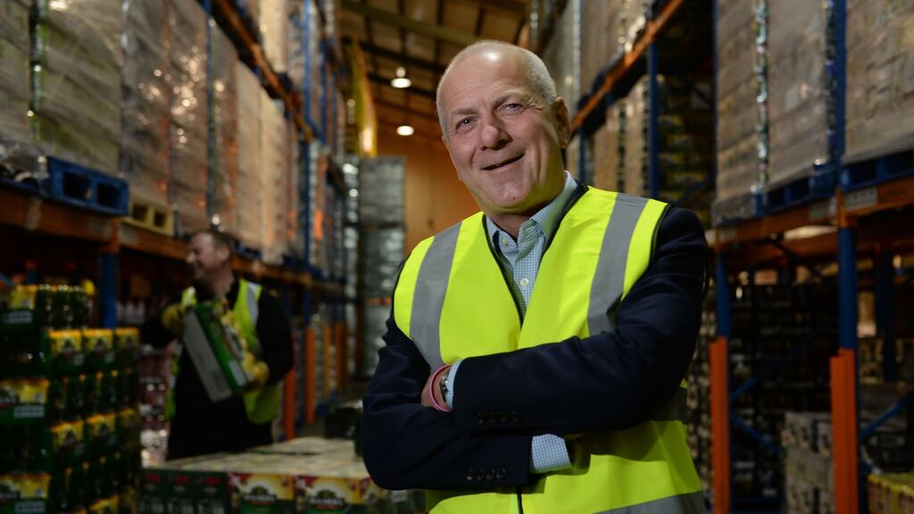 C&C chief executive Stephen Glancey in the company’s Dublin warehouse. Photograph: Dara Mac Dónaill