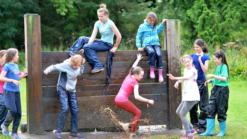 Girl Guides from Portmarnock, Clonmel, Galway, Carlow and England enjoying activities at Ignite 2017. Photograph: Alan Betson