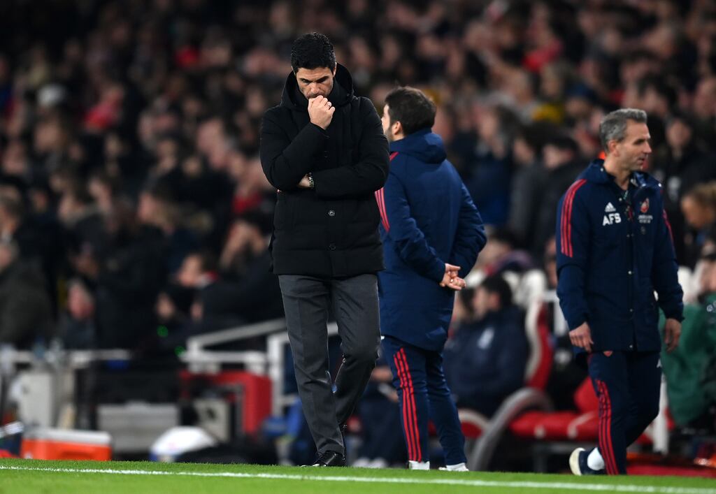 Nobody could realistically criticise Mikel Arteta for resting players given the slenderness of his squad. Photograph: Shaun Botterill/Getty Images