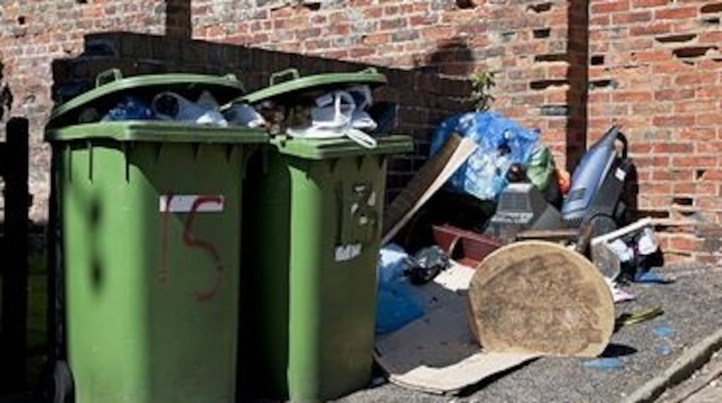 Some rubbish is making it into the appropriate bins - but of a lot of it is not, in certain areas, and is casually being dumped. File photograph: Getty Images