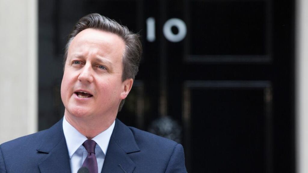 David Cameron: “A strong country isn’t one that pulls up the drawbridge . . . it is one that controls immigration”. Photograph: Jason Alden/Bloomberg