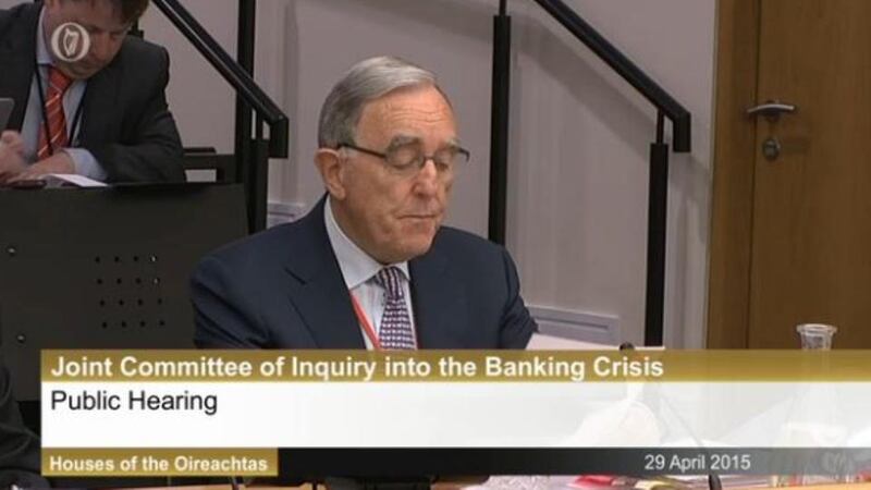 Former AIB chief executive Michael Buckley speaks before the banking inquiry on Wednesday morning.