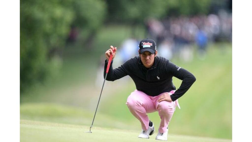 Italy's Matteo Manassero holds a share the overnight lead heading into the final round of the BMW PGA Championship at Wentworth. Photograph: Steve Parsons/PA Wire