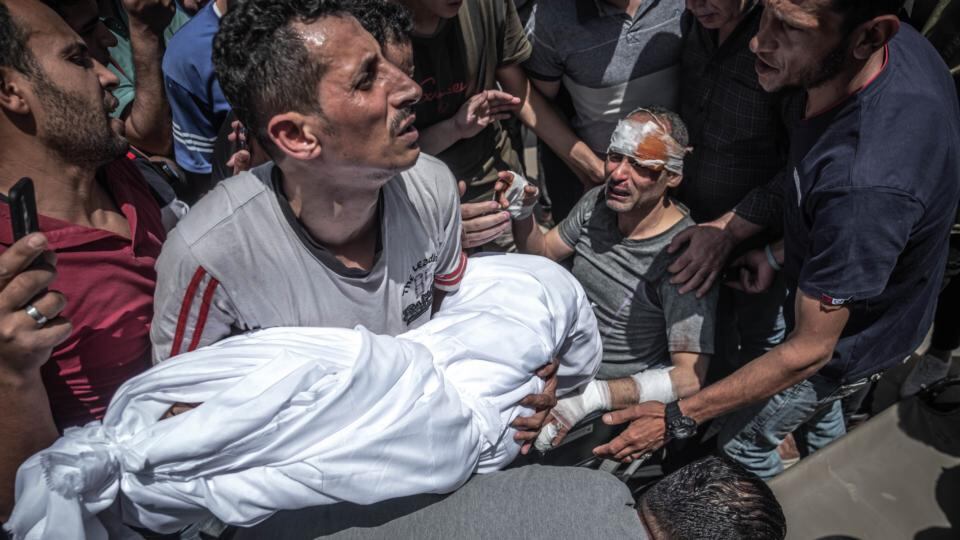 The central Gaza Strip, Sunday, May 16th: Israeli air strikes kill 33 Palestinians, including eight children. Photograph: Fatima Shbair/Getty Images