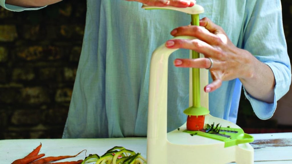 Using a spiraliser to make vegetable ‘noodles’