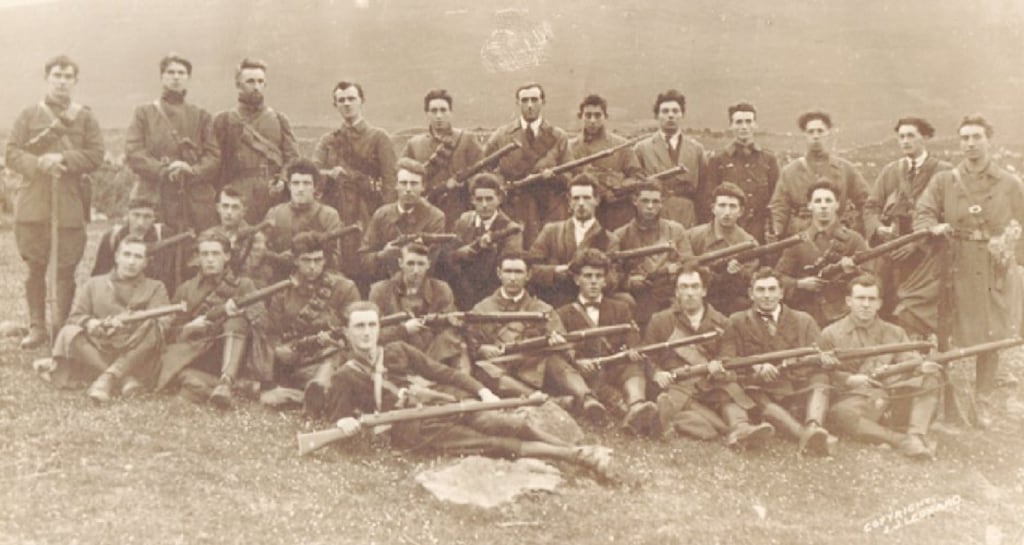 The West Mayo Brigade Flying Column posed for this photograph in 1922