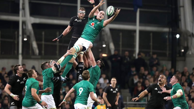 Ireland’s Devin Toner in action against New Zealand in November 2018. Photograph: Billy Stickland/Inpho