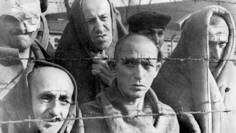 Survivors of the Auschwitz concentration camp.