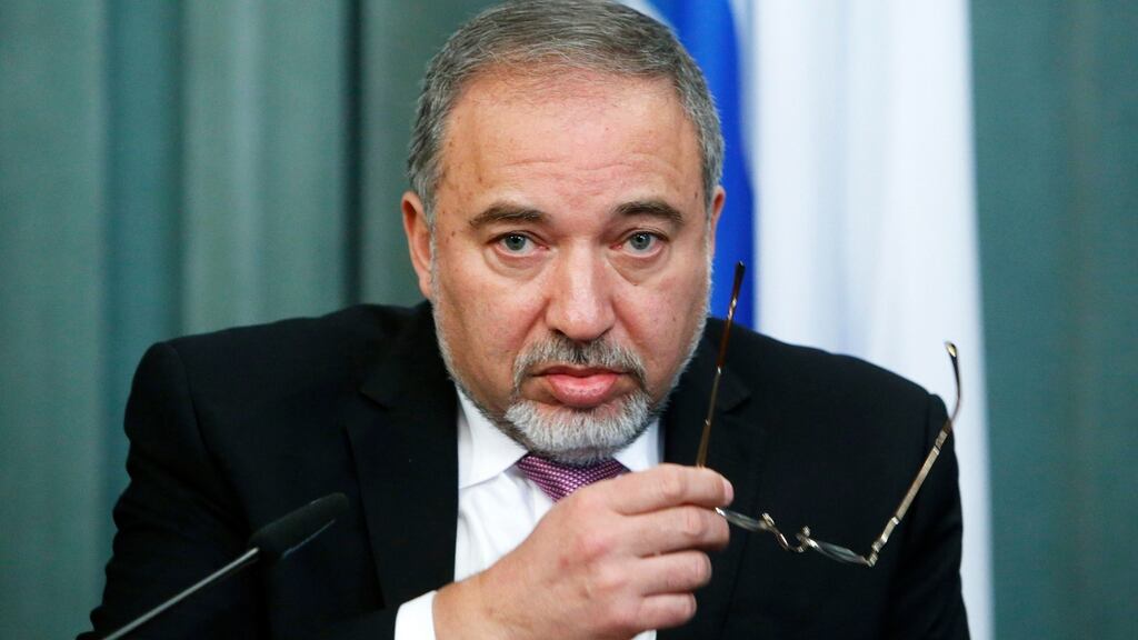 Israel’s defence minister Avigdor Lieberman wants to hold talks with West Bank Palestinian figures without the approval of the Palestinian Authority. Photograph: Sergei Karpukhin/Reuters