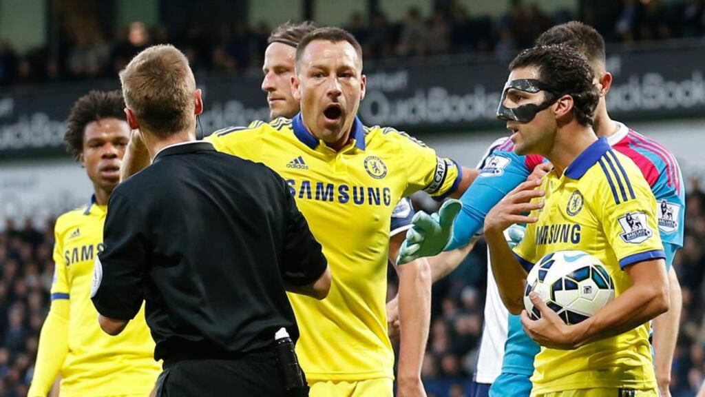 Cesc Febregas has had his three match ban for the straight red card shown to him during Chelsea’s 3-0 defeat to West Brom reduced to one game. Photograph: Reuters