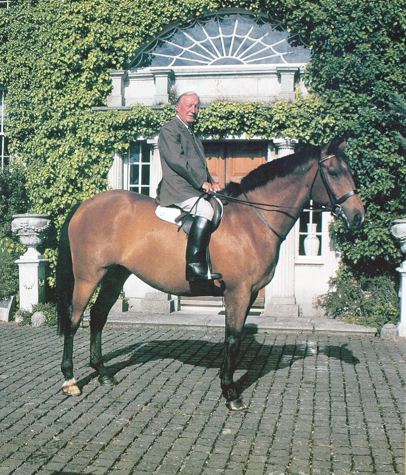 Charles Haughey on his horse outside Abbeville. Photograph: Jacqueline O’Brien