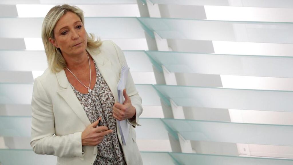 French National Front leader Marine Le Pen:   If François Hollande faced Le Pen in the 2017 runoff for the presidency, some conservatives predict the right would vote massively for Le Pen. Photograph: Vincent Kessler/Reuters