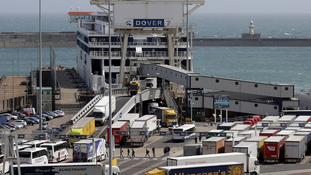 Lorries and passengers at the Dover Ferry Terminal earlier this year. Photograph: Dan Kitwood/Getty Images