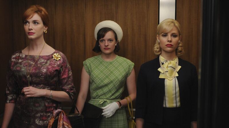 Joan (Christina Hendricks), Peggy (Elisabeth Moss) and Faye (Cara Buono) in Mad Men. Photograph: AMC