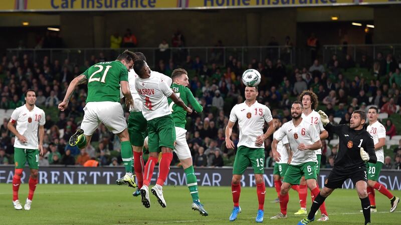 Kevin Long scores Ireland’s second. Photo: Charles McQuillan/Getty Images