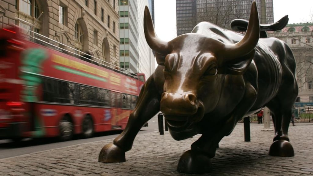 No one wants to stick their neck out on predictions about Wall Street; better to play the part of the cautious bull and predict average returns. Photograph: Getty