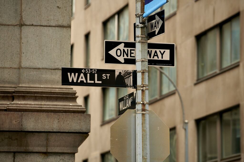 On Wall Street all the three main indexes were on course to post losses this month. Photograph: Gabby Jones/Bloomberg