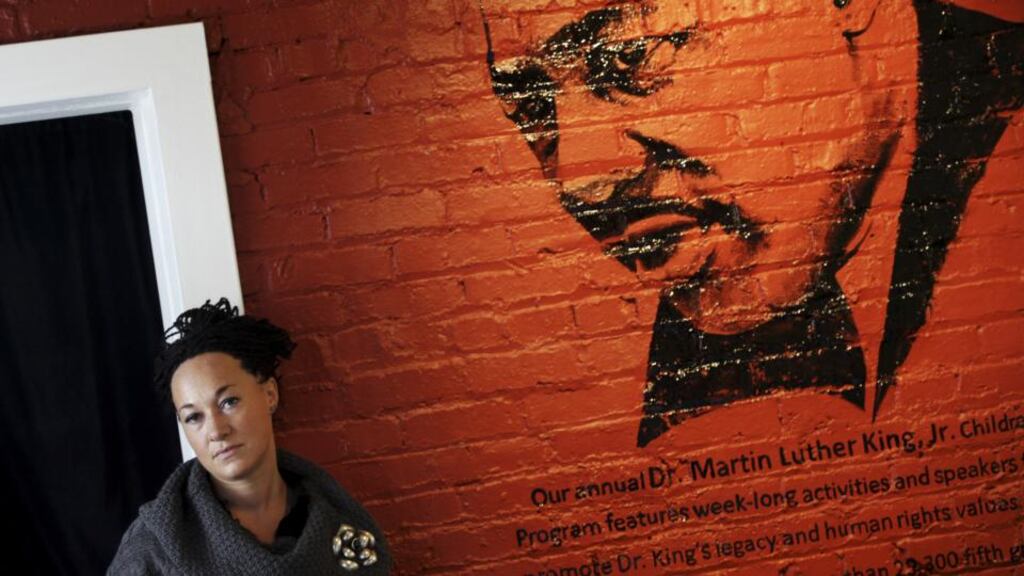 Rachel Dolezal: it was not clear whether she would also give up her part-time teaching position in African-American studies at Eastern Washington University, or her membership on the Spokane police ombudsman’s commission. Photograph: Rajah Bose/The New York Times