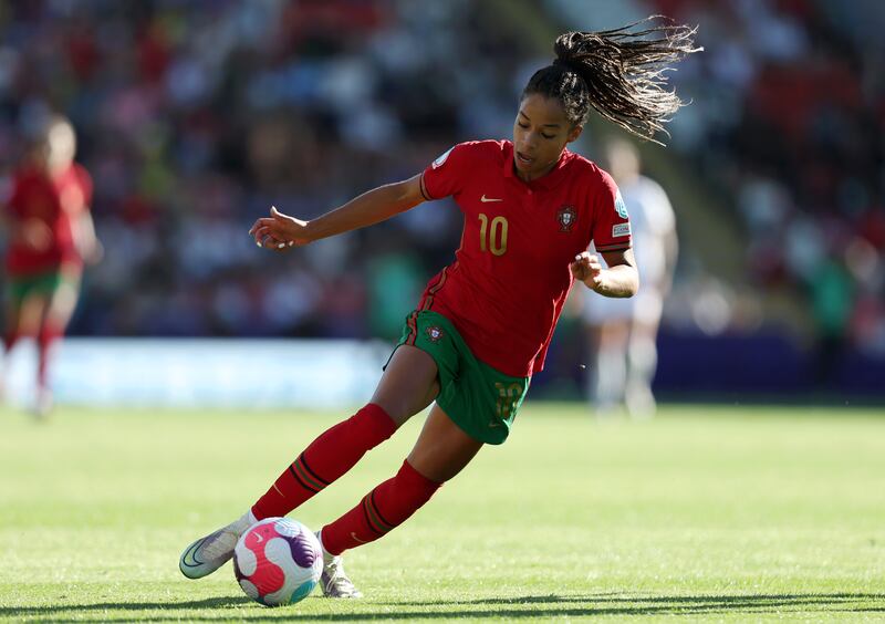 The two-footed trickery of Portugal’s Jessica Silva has been one of the highlights of the Euros so far. Photograph: Naomi Baker/Getty Images