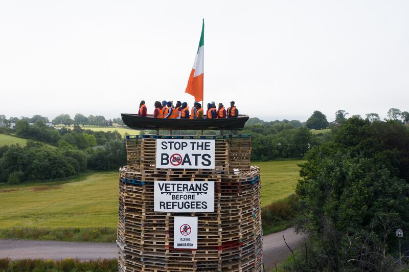 The bonfire in Moygashel. Photograph: Charles McQuillan/Getty Images