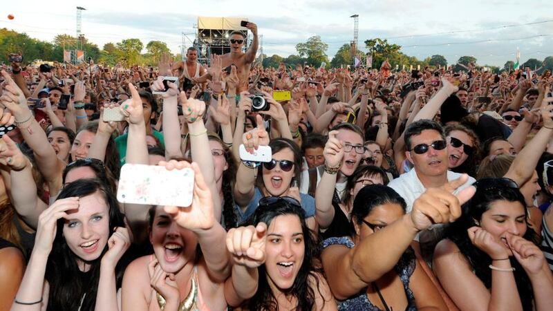 Fans of Mumford & Sons in the Phoenix Park on Sunday evening. Photograph: Dave Meehan