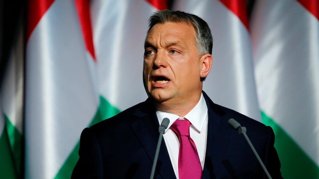 Viktor Orban: his allies passed the new law as the EU launched legal action against Hungary, Poland and the Czech Republic for their refusal to accept quotas of refugees. Photograph: Laszlo Balogh/File Photo/Reuters