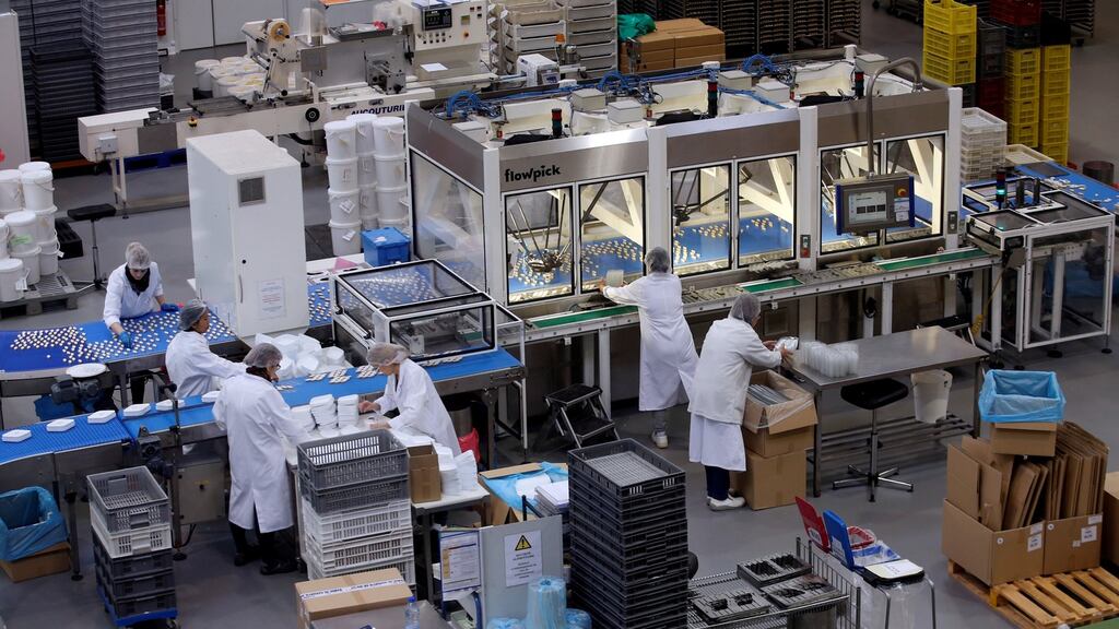 The most significant monthly changes were increases in computer, electronic and optical products (+1.4 per cent). Photograph: Jean-Paul Pelissier/Reuters