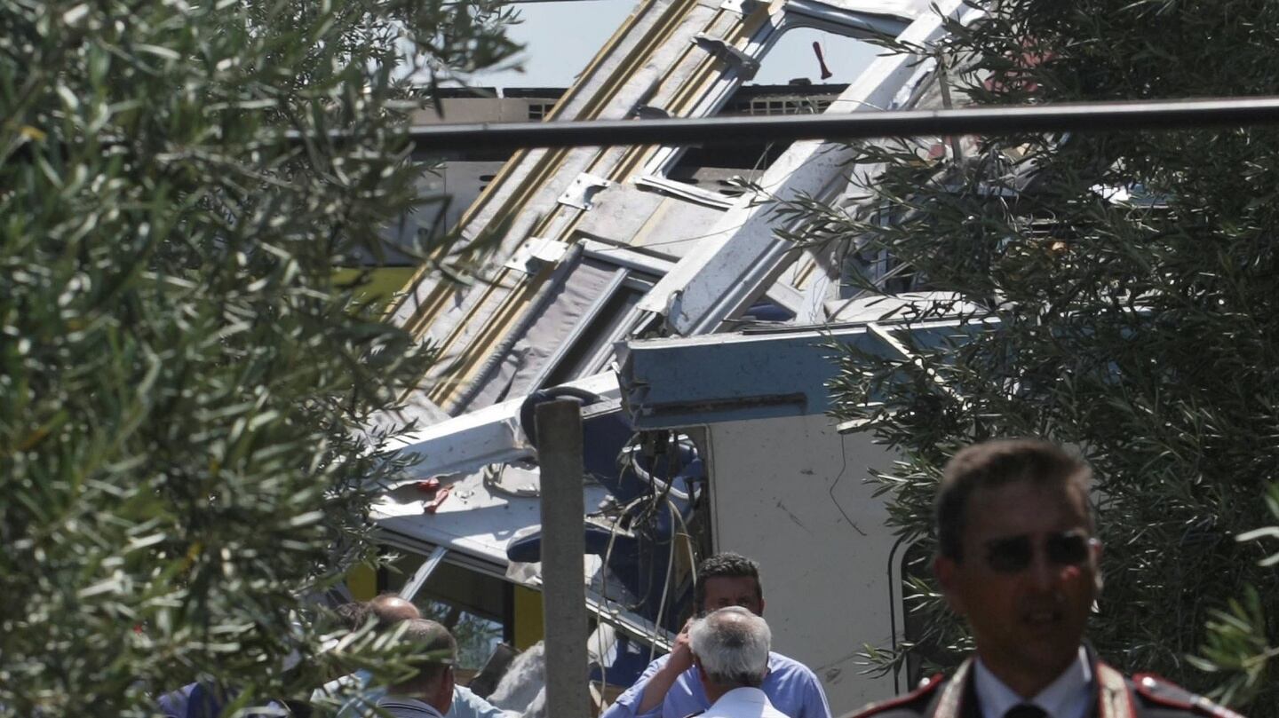 Rescuers work at the site of the crash. Photograph: Stringer/Reuters